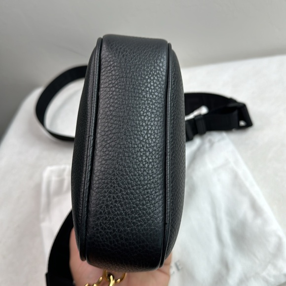 VERSACE NEW BLACK GOLD PEBBLE LEATHER MEDUSA UNISEX SHOULDER / CROSSBODY BAG - Picture 6 of 16